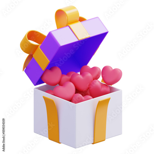 gift heart3d icon illustratioon photo