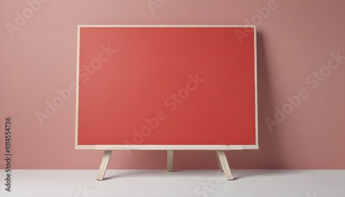 Blank red board banner notice sign with copy space for your advertising mockup photo