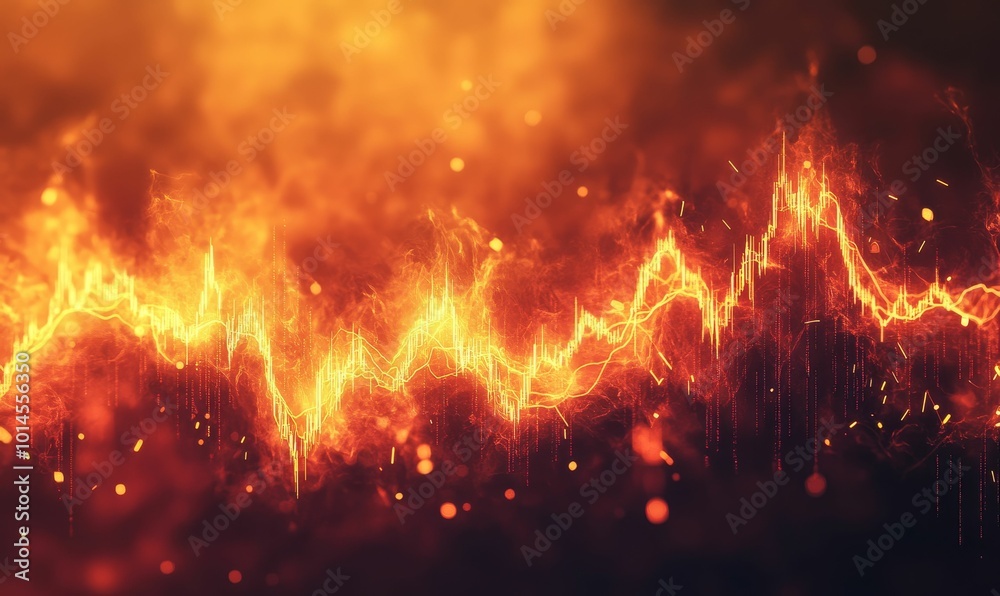 Fiery chart in burning inferno. Fiery chart in burning inferno.
