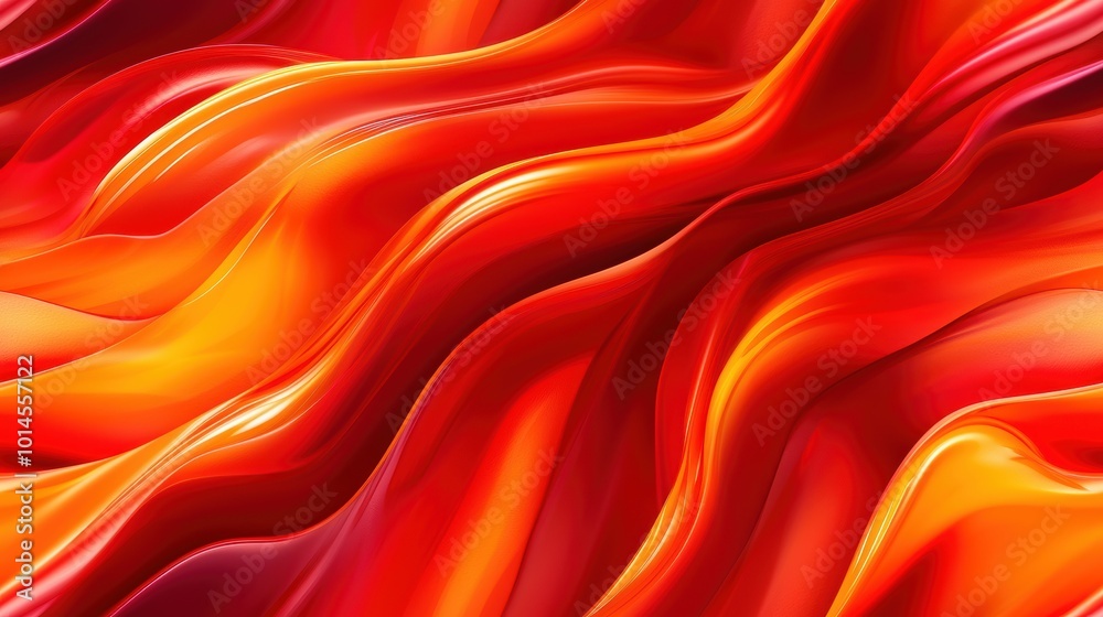 Obraz premium Wavy Lines in Red and Orange Background