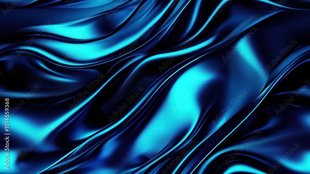 Abstract Metallic Liquid Wave Dynamics in Blue Abstract Metallic Liquid Wave Dynamics in Blue
