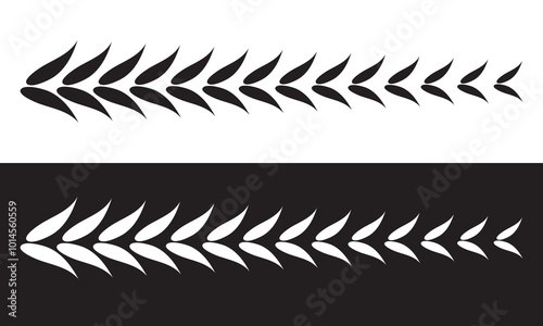 Long laurel wreath silhouette vector collection. Isolated on white and black background. Vector Illustration. EPS 10