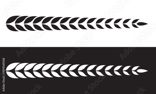 Long laurel wreath silhouette vector collection. Isolated on white and black background. Vector Illustration. EPS 10