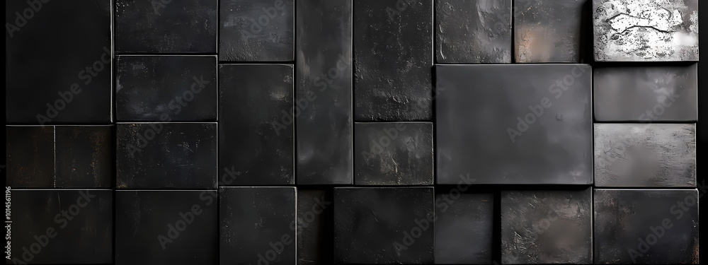 Naklejka premium Textured Black Grid