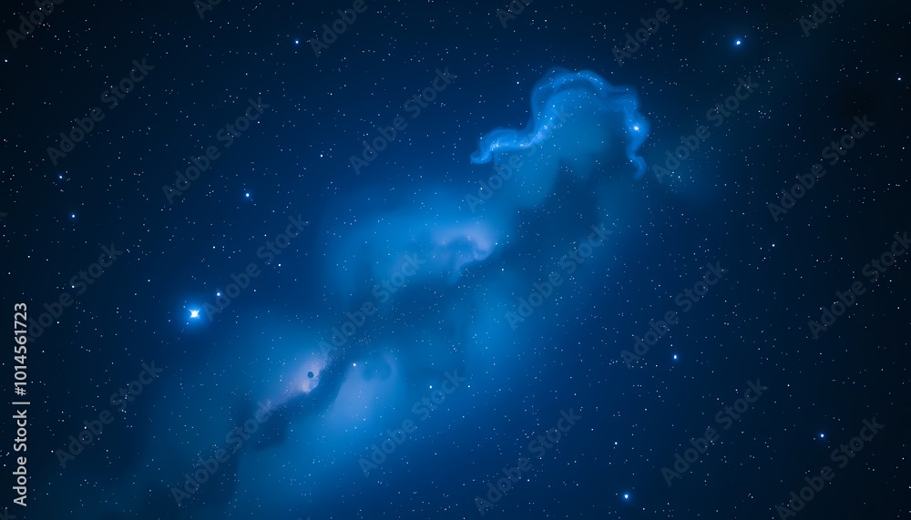 Tranquil Galaxy Scene with Blue and White Nebula and Gently Twinkling Stars Tranquil Galaxy Scene with Blue and White Nebula and Gently Twinkling Stars