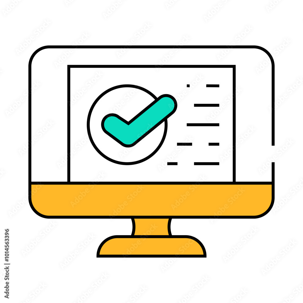 monitor digital compliance line icon vector. monitor digital compliance sign. isolated symbol illustration