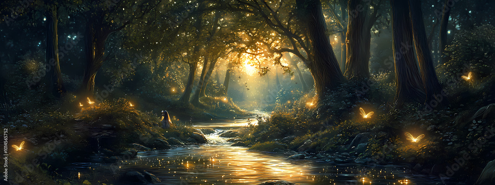 Obraz premium Enchanted Forest at Dusk