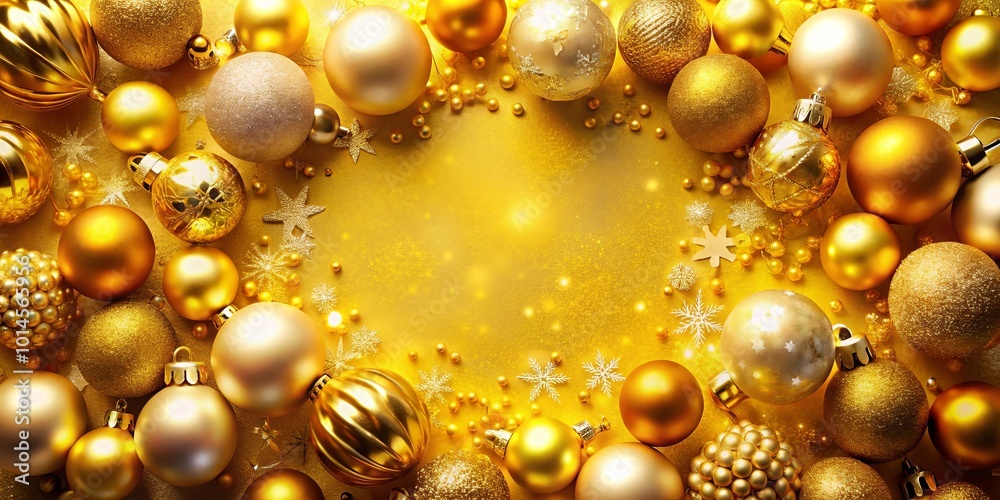 A Festive Display of Golden Ornaments and Sparkling Accents, Creating a Luxurious and Festive Atmosphere A Festive Display of Golden Ornaments and Sparkling Accents, Creating a Luxurious and Festive Atmosphere