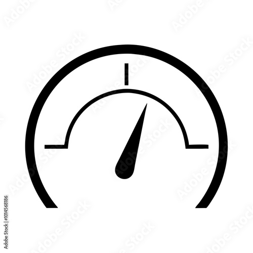 Energy gauge icon, measurement design with dial, black and white, copy space