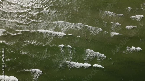 Aerial view across the KDF Prora Baltic white sand Beach  photo