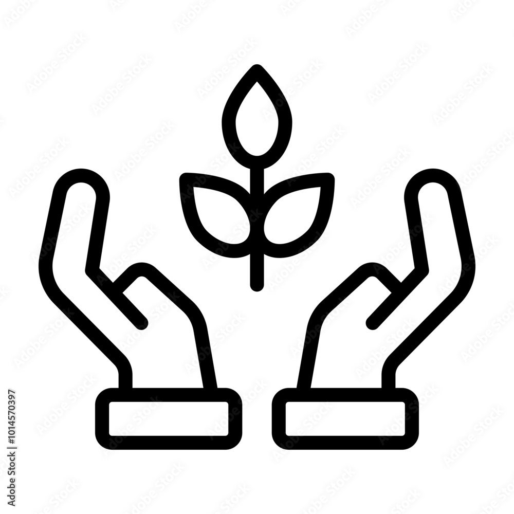 Save Nature Vector Line Icon Design