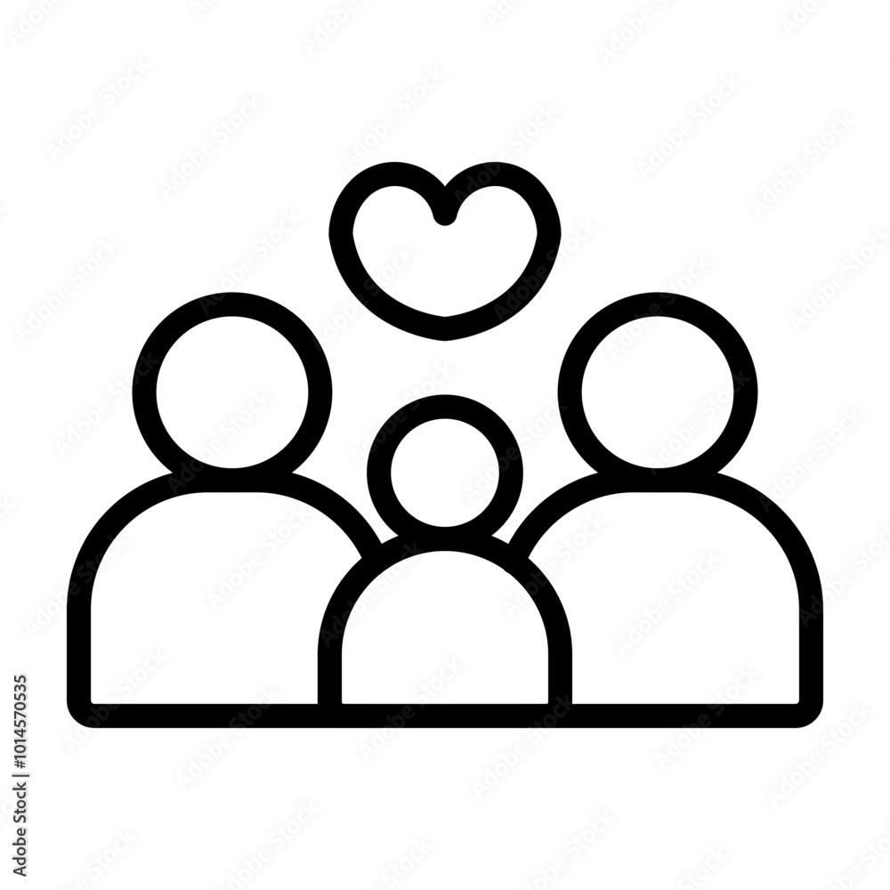 Family Vector Line Icon Design Family Vector Line Icon Design