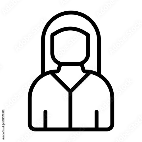 Woman Vector Line Icon Design