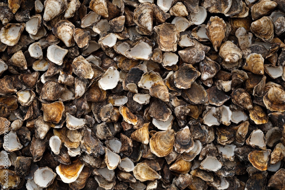 Oyster Shells - Background of Empty Shells in Pile - Seafood Collection Oyster Shells - Background of Empty Shells in Pile - Seafood Collection