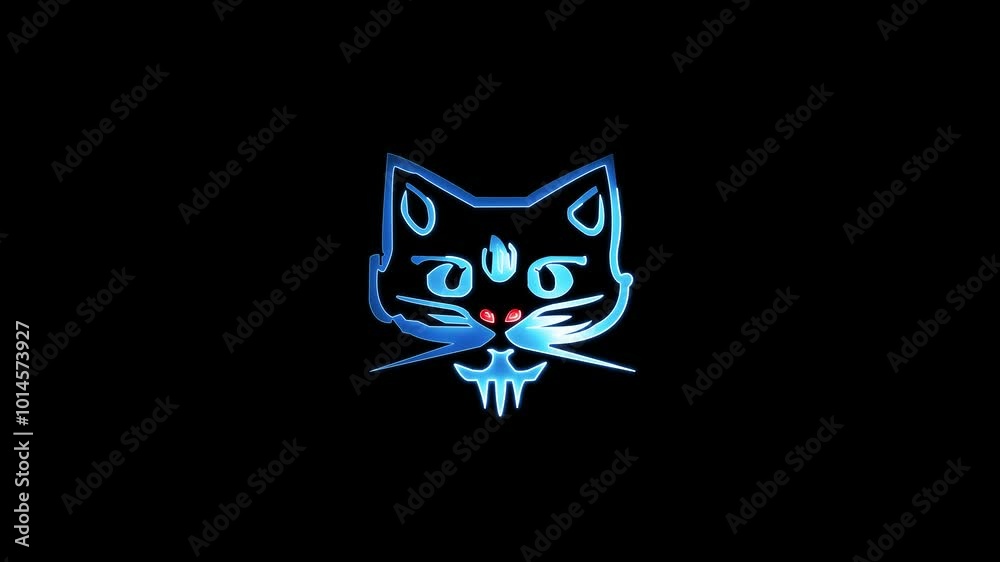 Cat character an astronaut suit with neon lights. isolated on black background. 4k motion video. Cat character an astronaut suit with neon lights. isolated on black background. 4k motion video.