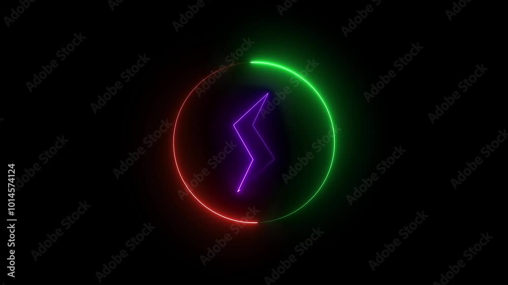 Technology lithium ion battery with fast recharge high power electric energy, battery to electrineon lightning bolt, glowing sign. Abstract neon bolt iconc cars and mobile devices with clean electric Technology lithium ion battery with fast recharge high power electric energy, battery to electrineon lightning bolt, glowing sign. Abstract neon bolt iconc cars and mobile devices with clean electric