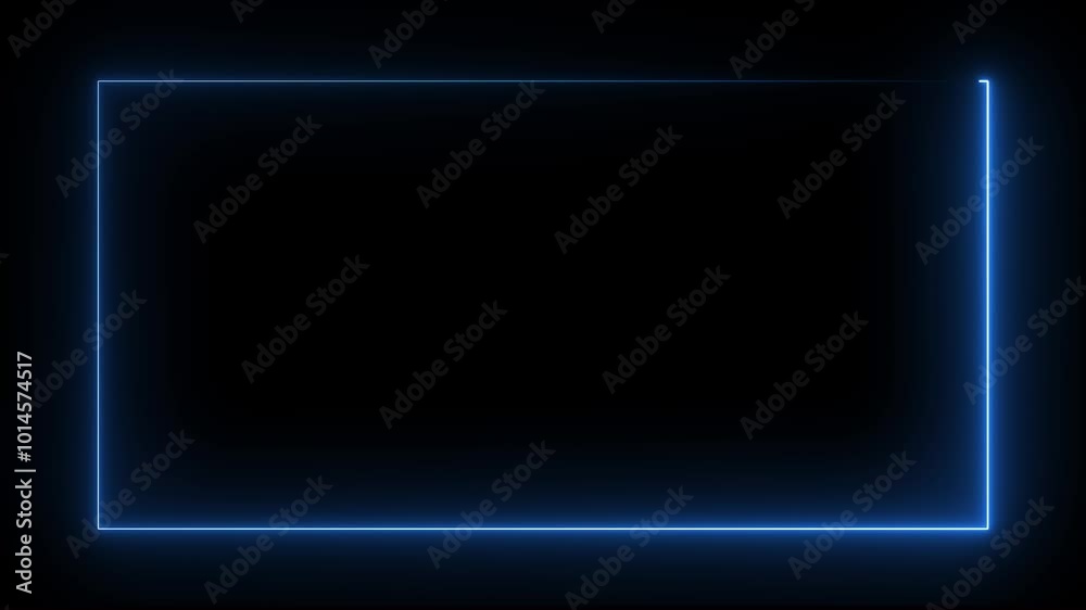 Glowing Neon Colorful Rectangle Frame. Perfect video animation clip art for your design .Thin golden frame set. Gold rectangle border collection in art deco style. 