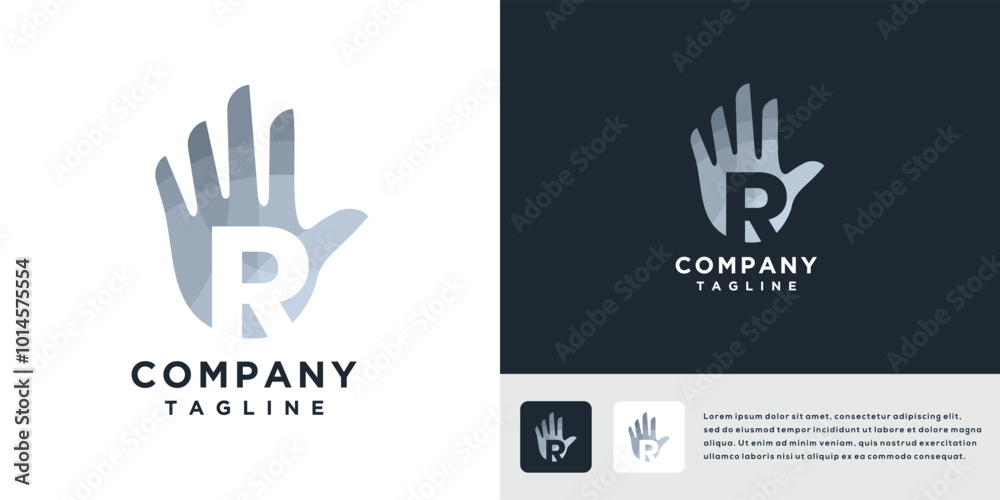 Obraz premium Letter R hand logo design template