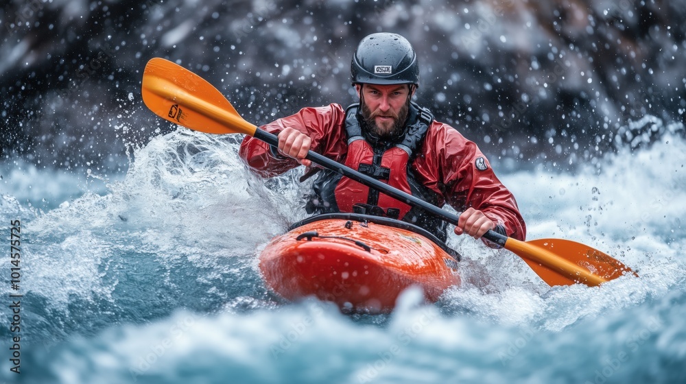 Conquer the rapids! A determined kayaker battles fierce currents, showcasing incredible skill and unwavering focus amidst a breathtaking natural landscape. Conquer the rapids! A determined kayaker battles fierce currents, showcasing incredible skill and unwavering focus amidst a breathtaking natural landscape.