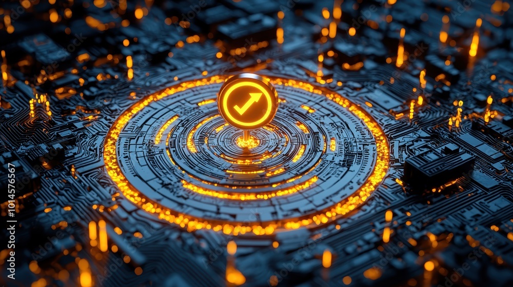 Precision Targeting - Glowing Target with Floating Arrows Representing Thoughtful Decision Making | Copy Space Available Precision Targeting - Glowing Target with Floating Arrows Representing Thoughtful Decision Making | Copy Space Available