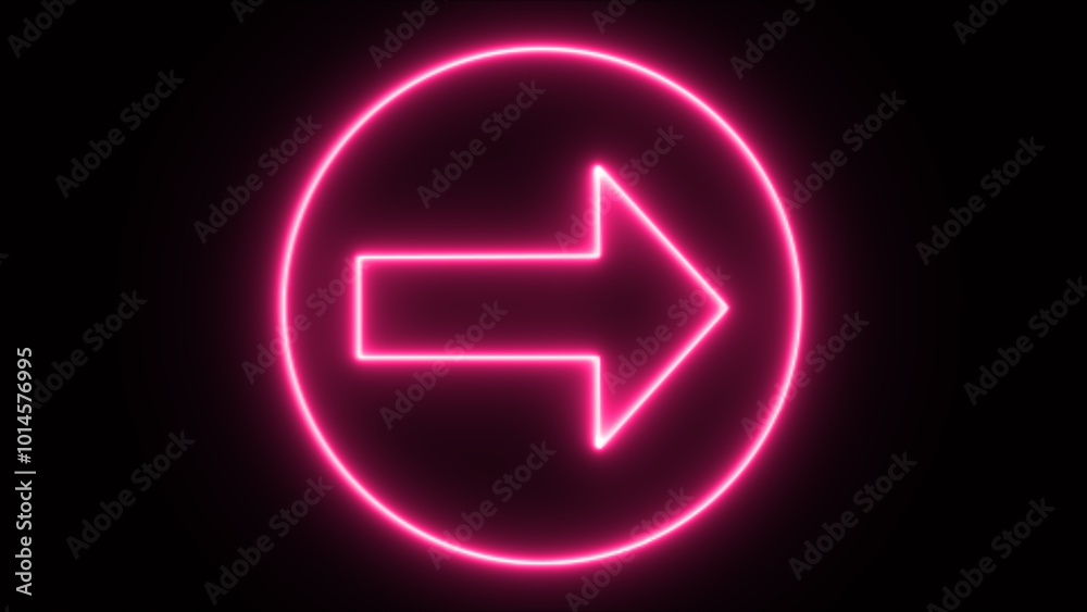 Neon arrow vector sign. Light arrow retro glow blue casino neon effect circle round 8k. Neon arrow vector sign. Light arrow retro glow blue casino neon effect circle round 8k.