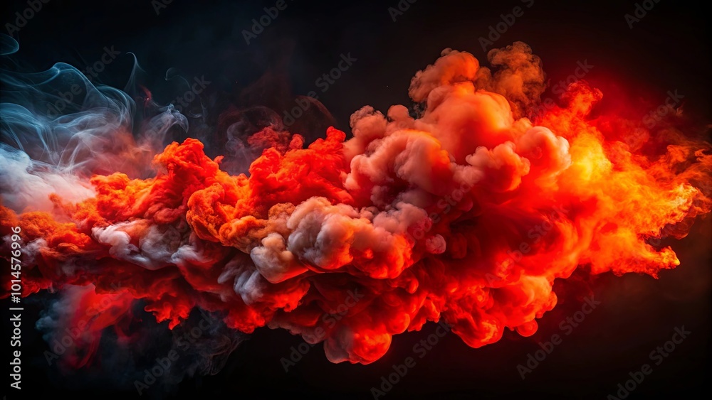 A fiery, abstract smoke plume, with vibrant orange and red hues, dances across the black canvas, leaving a trail of swirling, wispy trails in its wake. A fiery, abstract smoke plume, with vibrant orange and red hues, dances across the black canvas, leaving a trail of swirling, wispy trails in its wake.