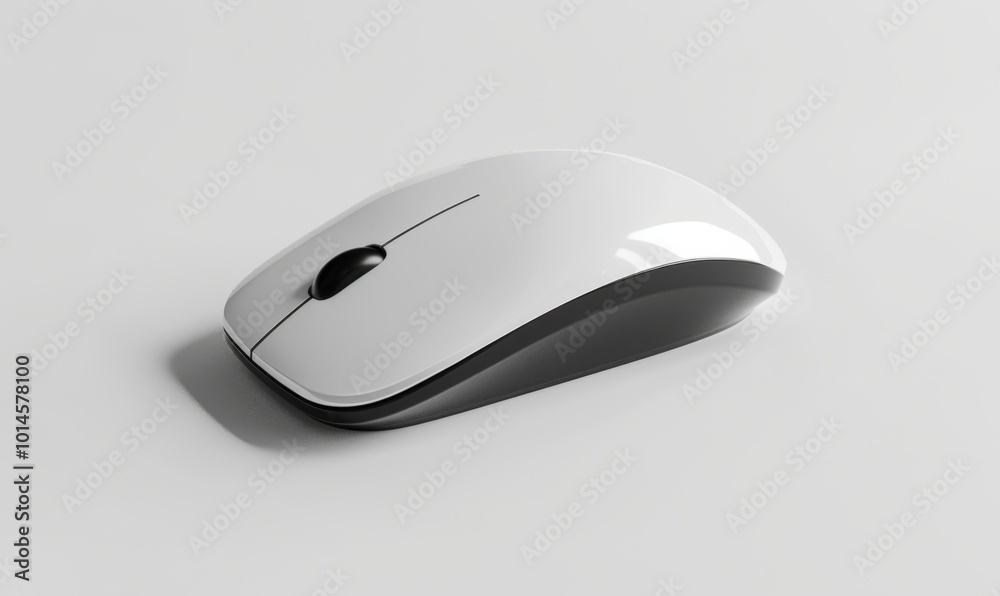Modern wireless mouse, white background, 4K hyperrealistic photo Modern wireless mouse, white background, 4K hyperrealistic photo