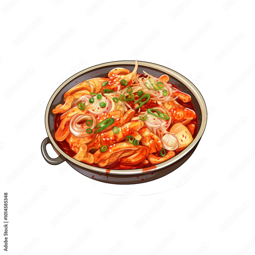 Spicy kimchi, green herbs, garlic, and sesame seeds are on the plate. Ideal for Asian cuisine recipes, cooking blogs, and culinary presentations. Generative AI Spicy kimchi, green herbs, garlic, and sesame seeds are on the plate. Ideal for Asian cuisine recipes, cooking blogs, and culinary presentations. Generative AI