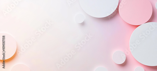 Obraz na płótnie Zarter rosa Aquarell-Hintergrund mit geometrischen Formen im Bannerformat, mit Textfreiraum w salonie