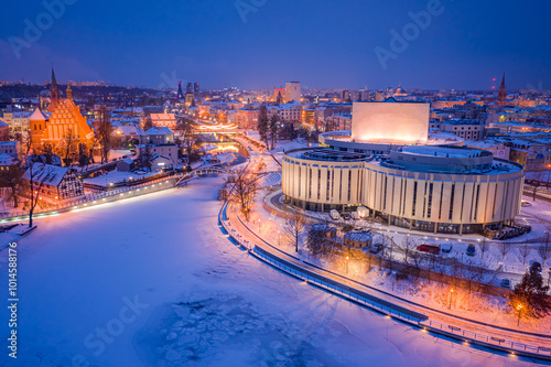 Aerial view of winter Opera...