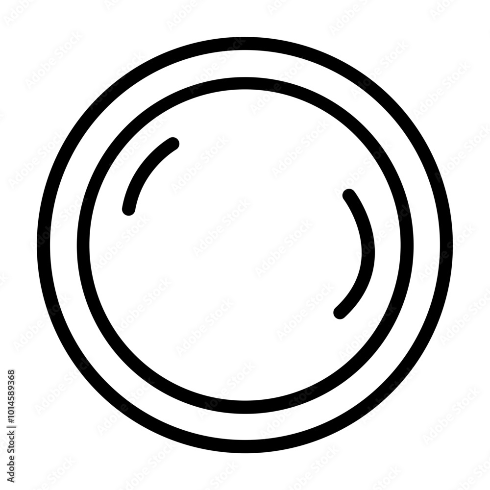 Plate Vector Line Icon Design