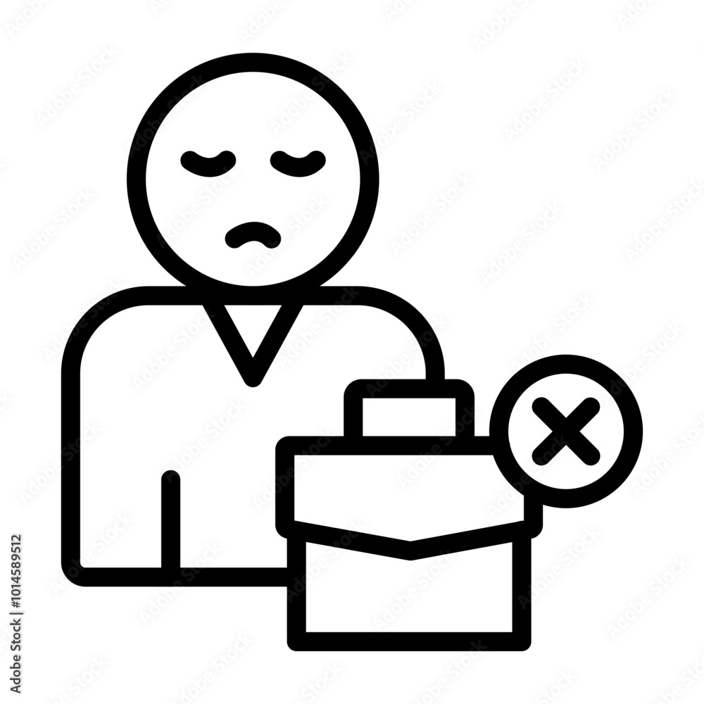 Unemployed Vector Line Icon Design Unemployed Vector Line Icon Design