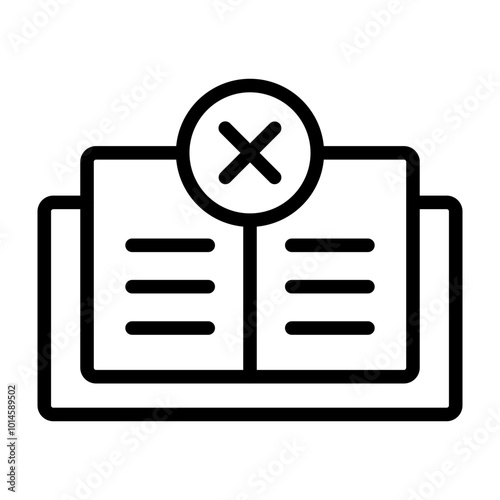 No Education Vector Line Icon Design