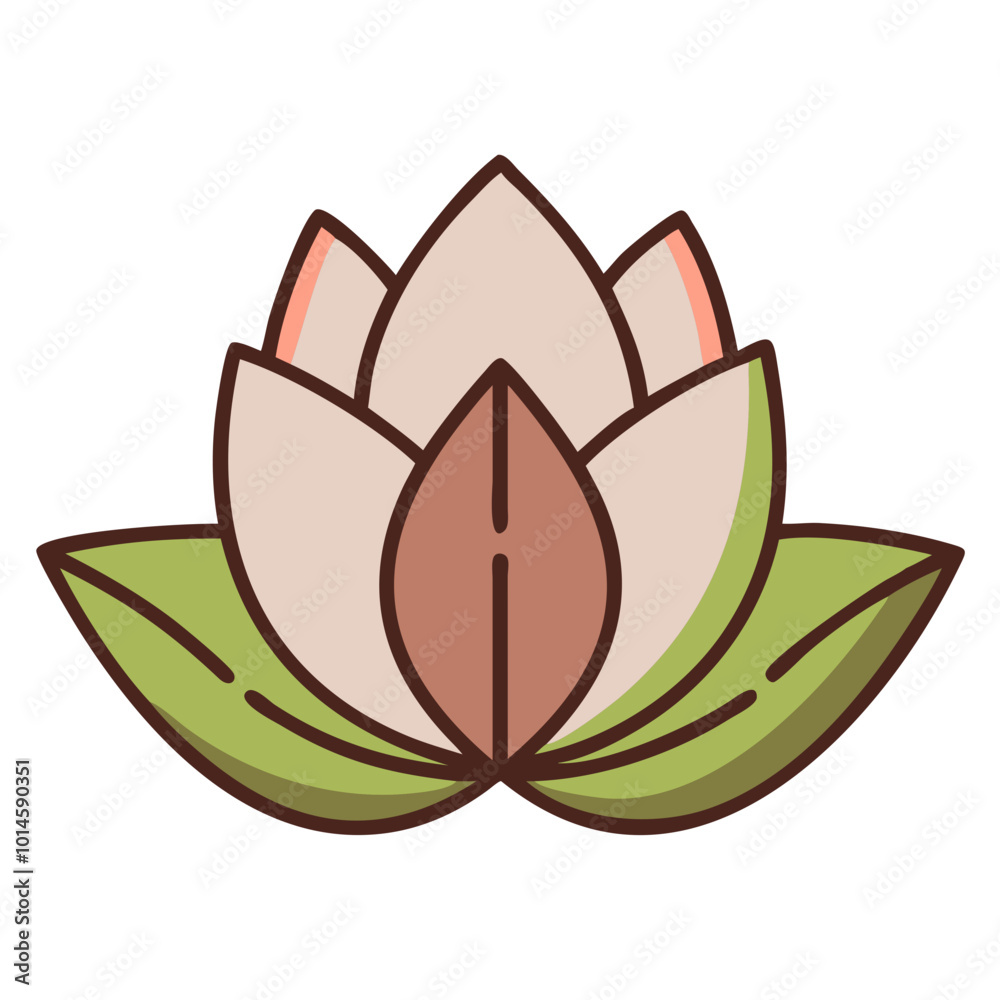 Lotus flower icon in soft pastel colors symbolizing purity and peace Lotus flower icon in soft pastel colors symbolizing purity and peace