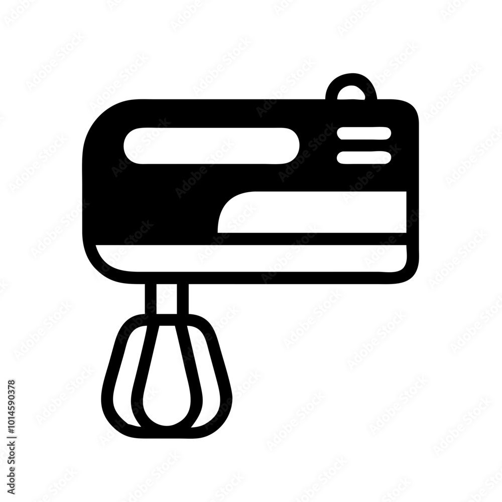 Black and white hand mixer icon in minimalist design Black and white hand mixer icon in minimalist design