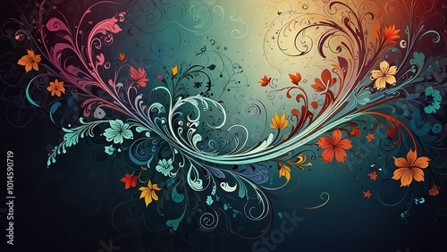 legant Abstract Floral Swirls Background Design for Creative Projects photo