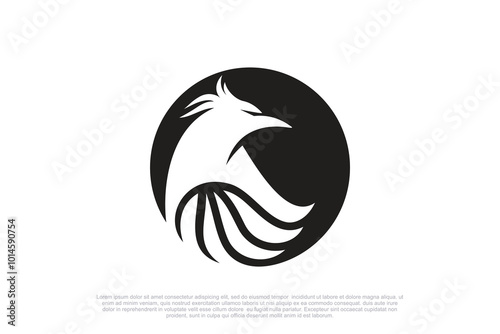 Phoenix logo design unique concept Premium Vector