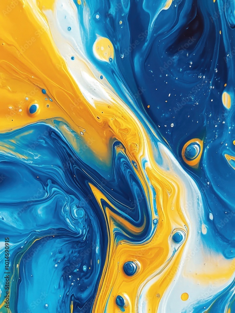 Blue Yellow Painting Close Up Blue Yellow Painting Close Up