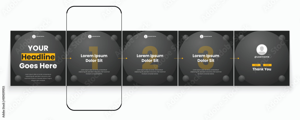 Carousel social media template minimalist design for linkedin carousel ...