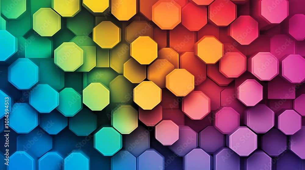 Abstract background with colorful hexagonal pattern. Abstract background with colorful hexagonal pattern.