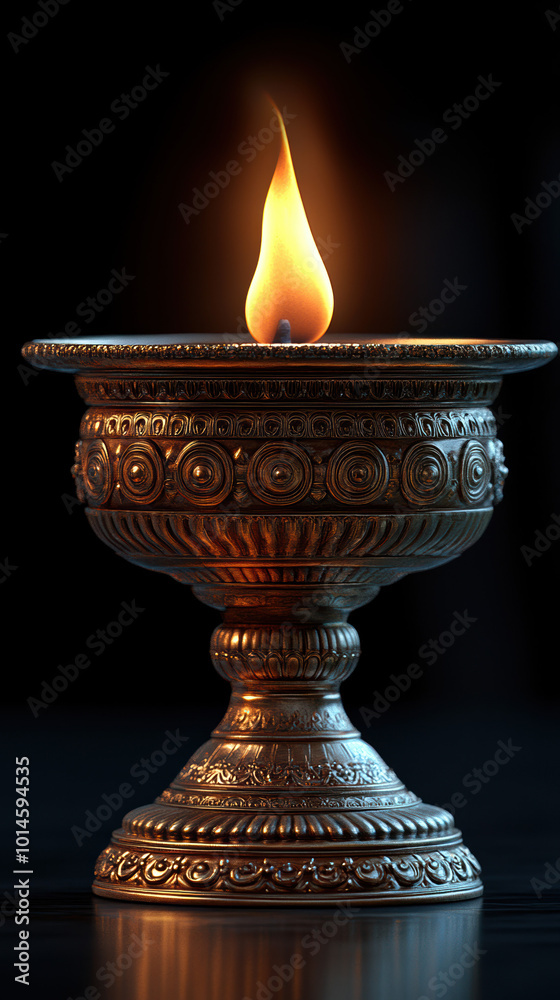 Traditional oil lamp (diya) glowing softly, symbolizing light and spirituality during festive celebrations. Traditional oil lamp (diya) glowing softly, symbolizing light and spirituality during festive celebrations.