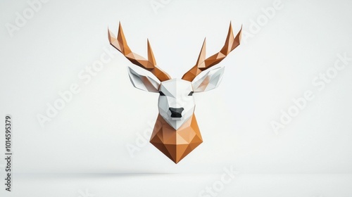 Abstract deer head formed by geometric shapes on a simple clean background photo