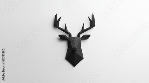 Abstract deer head formed by geometric shapes on a simple clean background photo