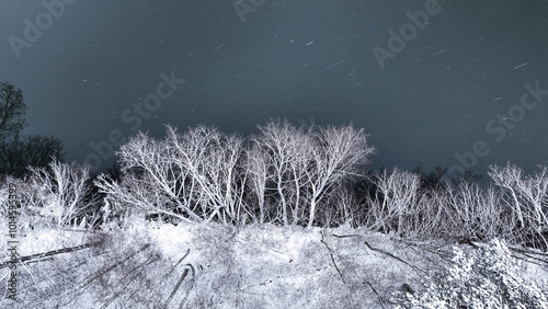 Flight over small river and...