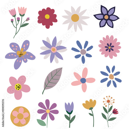 Collection of flowers. Vector botanical flowers background. style for banners, wallpaper, posters, websites, online shopping.Vector illustration design and creative idea,eps 10.	
