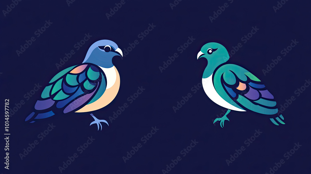 Beautiful Pigeon Logo, Grey Bird Design for Your Corporate and Business Graphic Resource or Creative Project, Ai Generative Beautiful Pigeon Logo, Grey Bird Design for Your Corporate and Business Graphic Resource or Creative Project, Ai Generative