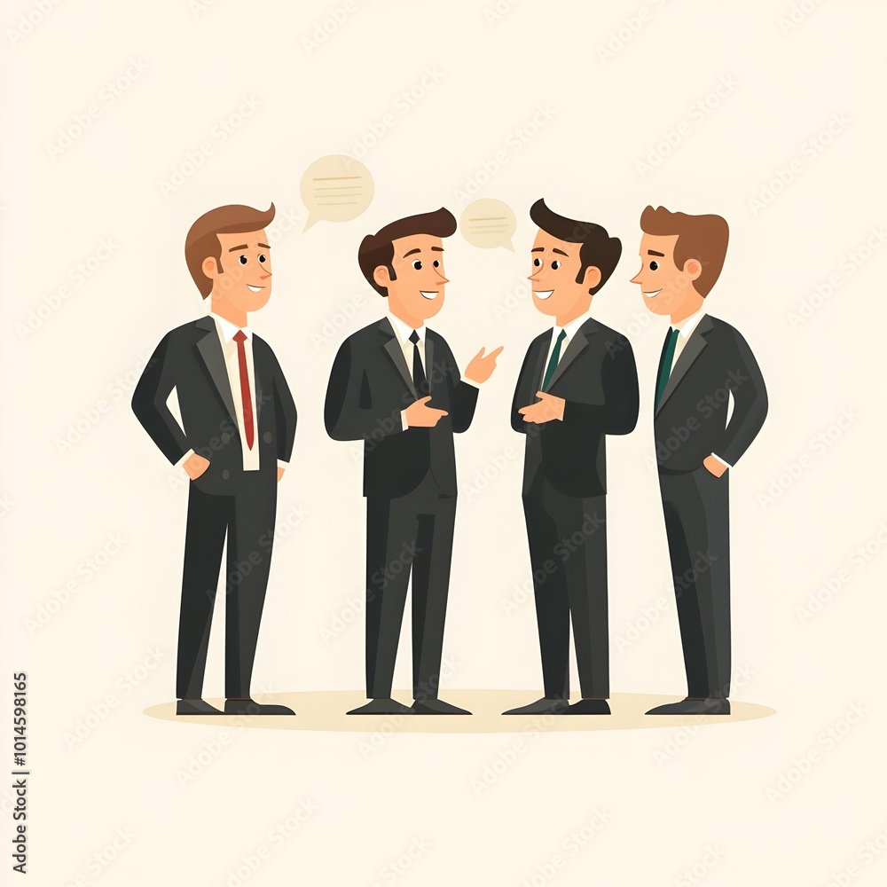 Group of Corporate Professionals in Formal Attire Engaged in Business Discussion Group of Corporate Professionals in Formal Attire Engaged in Business Discussion