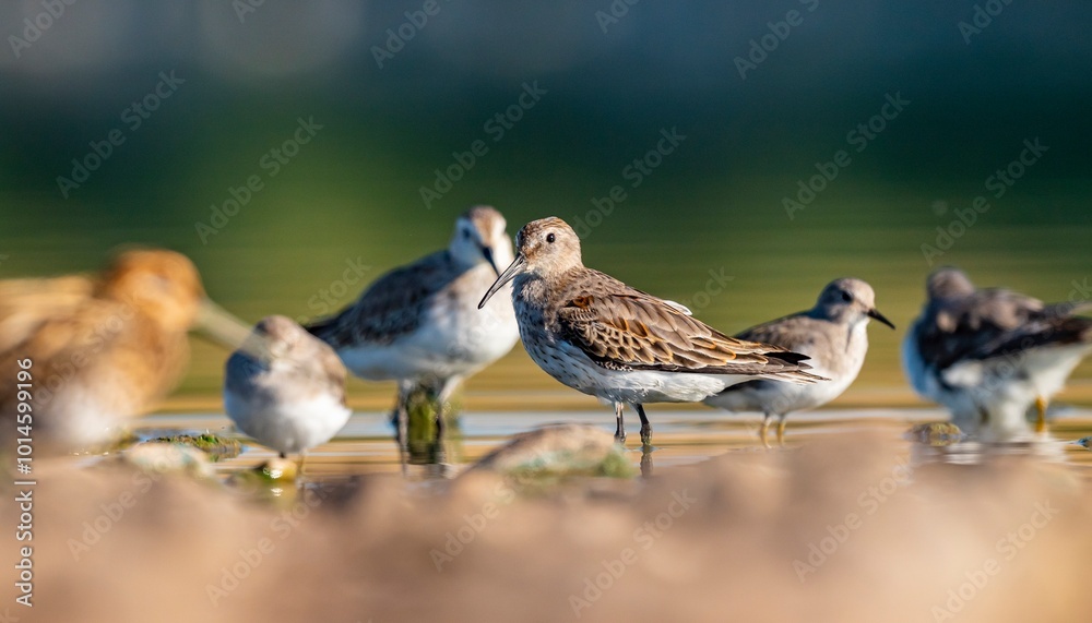 Dunlin (Calidris alpina) feeding in Kabaklı pond in Diyarbakır. Dunlin (Calidris alpina) feeding in Kabaklı pond in Diyarbakır.