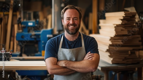 The Happy Carpenter in Workshop