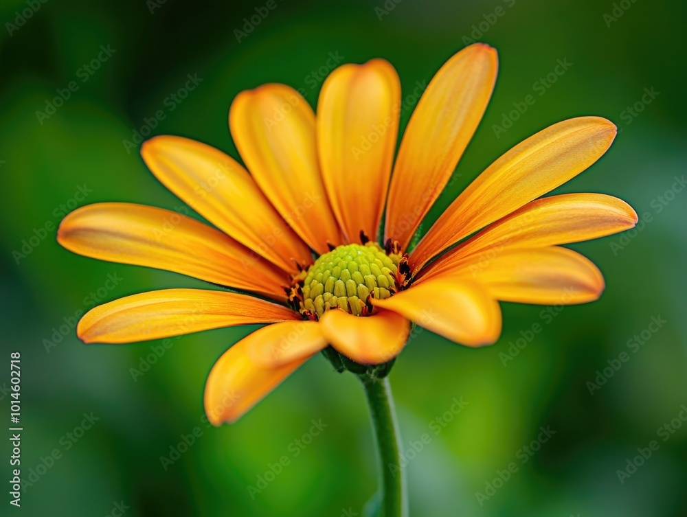 Orange Flower with Green Center Orange Flower with Green Center